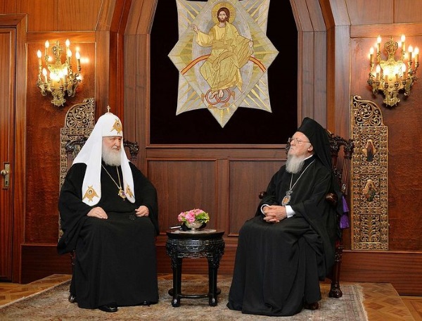 The meeting between His Holiness Patriarch Kirill of Moscow and All Russia with His All Holiness Patriarch Bartholomew of Constantinople